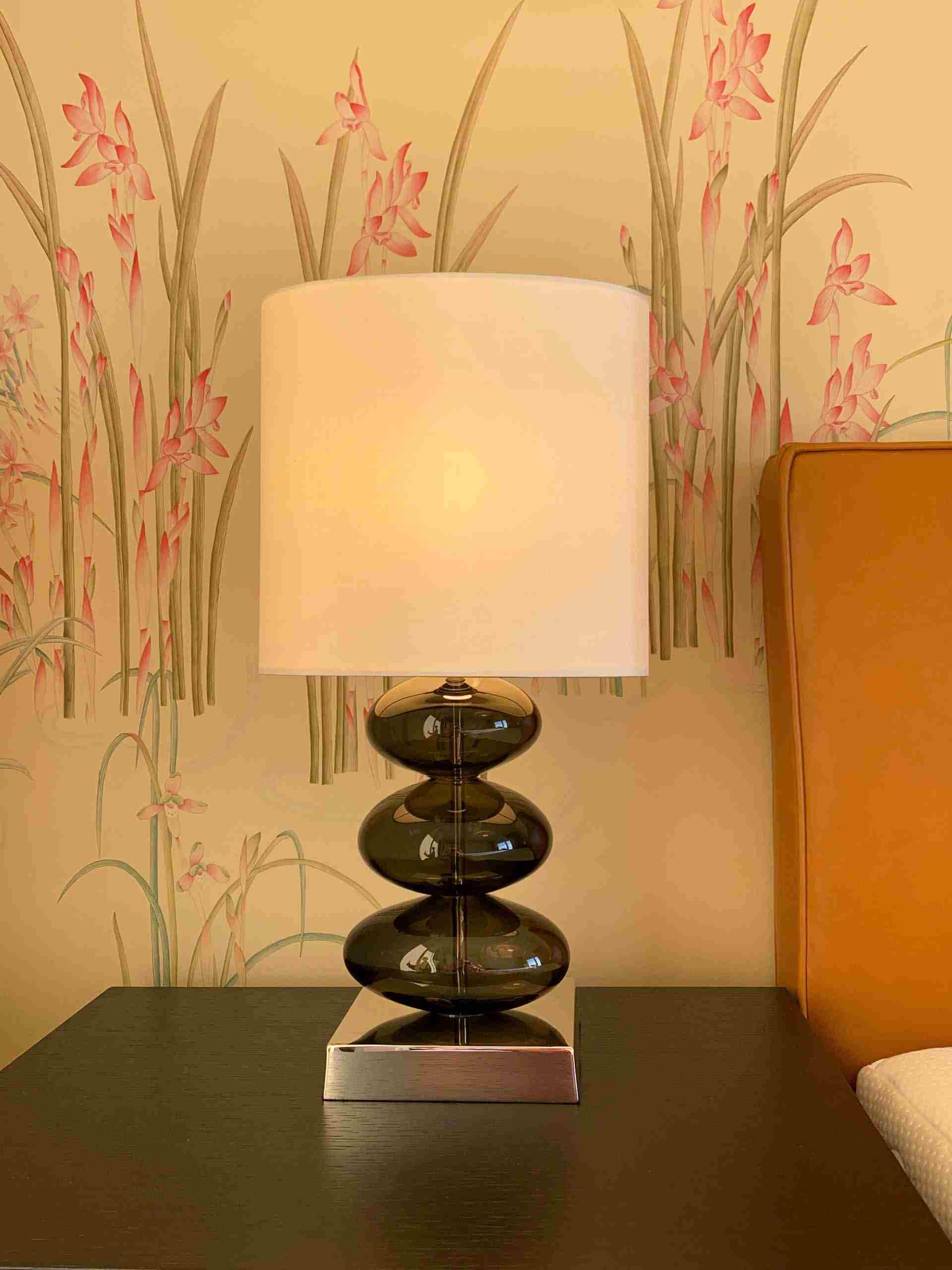 handpainted wild orchid on silk wallpaper for bedroom