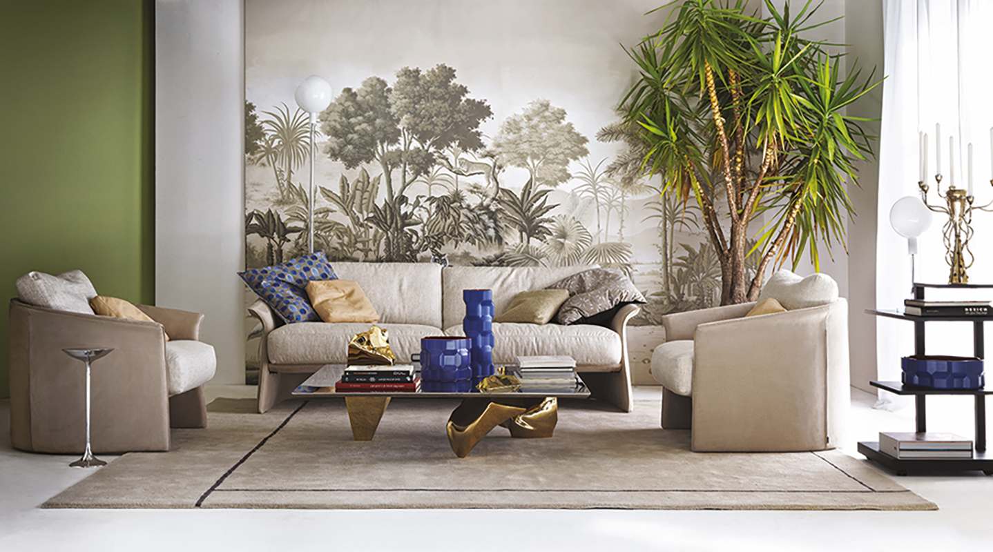 monochrome wallcoverings for driade with safari design from tour des voyages collection for living room