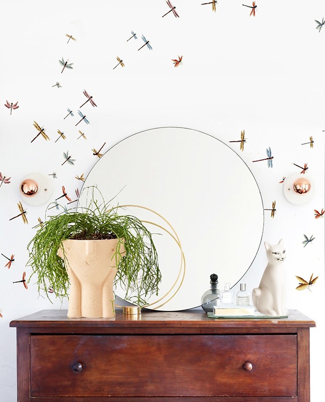 Insect and nature wallcoverings suitable for living room