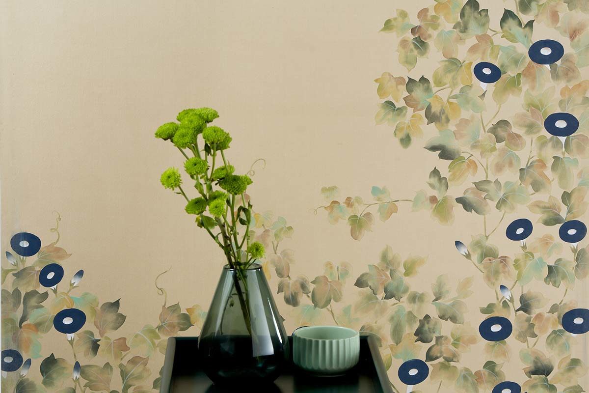 morning glory climbing plant harmony silk wallcoverings for bedroom