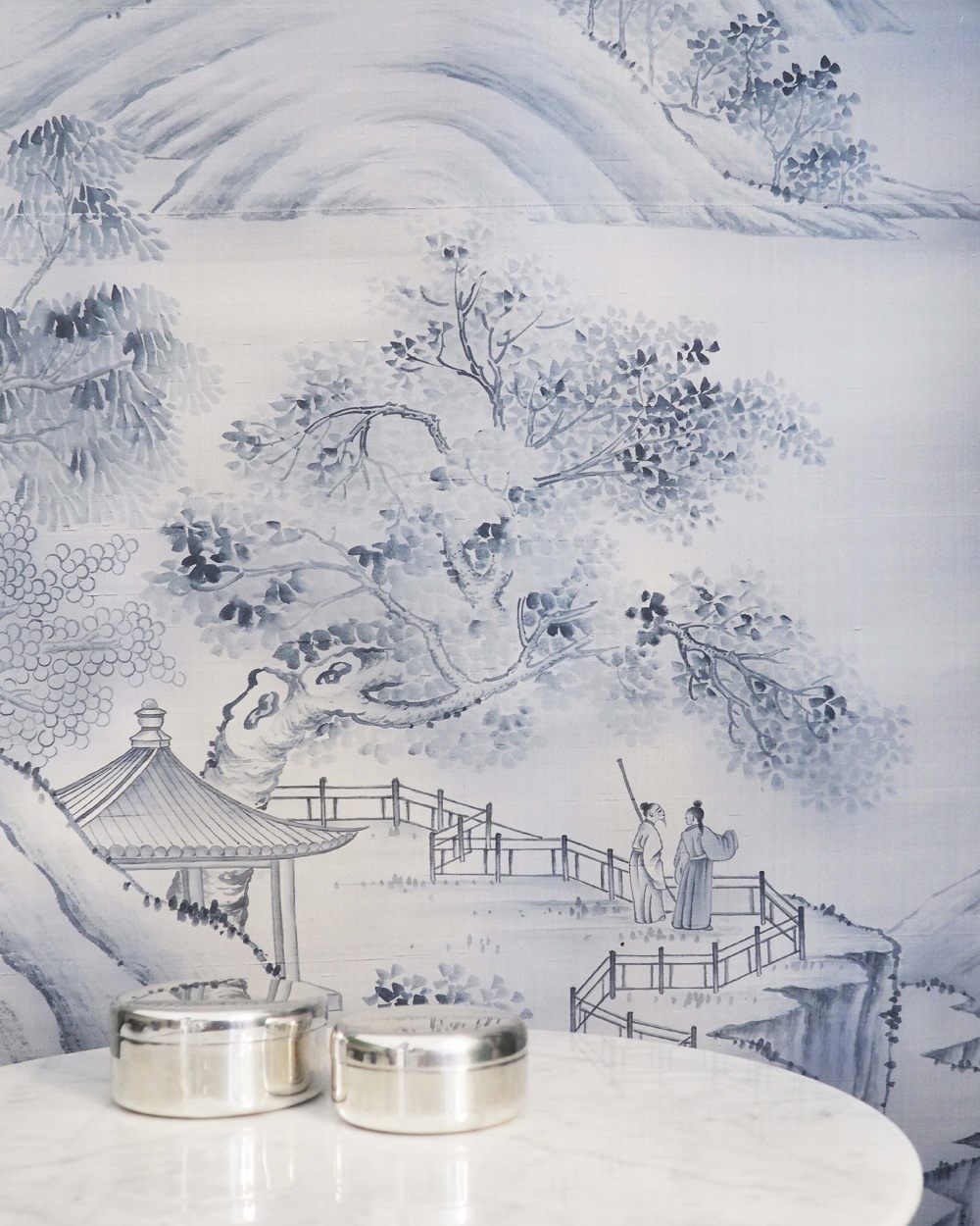 China landscape silk wallpaper for hotel