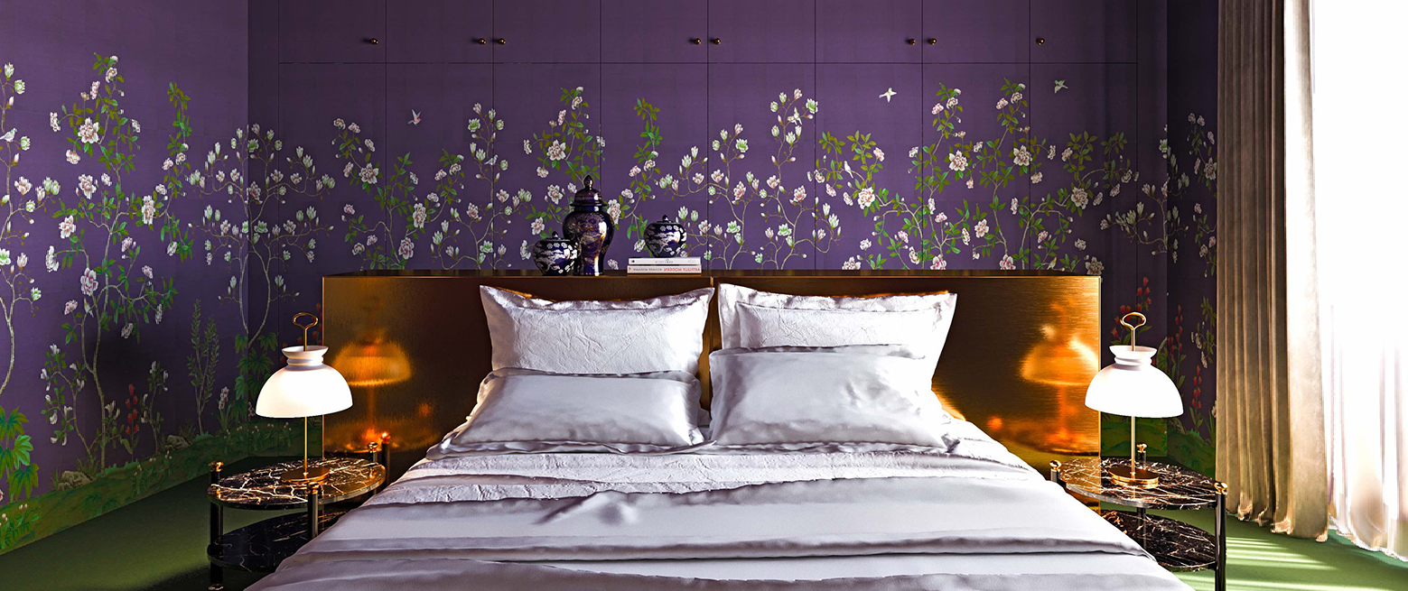 Designer Floral Wallpaper  Hydrangea and Ladybird  FREE UK POST